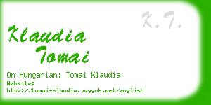 klaudia tomai business card